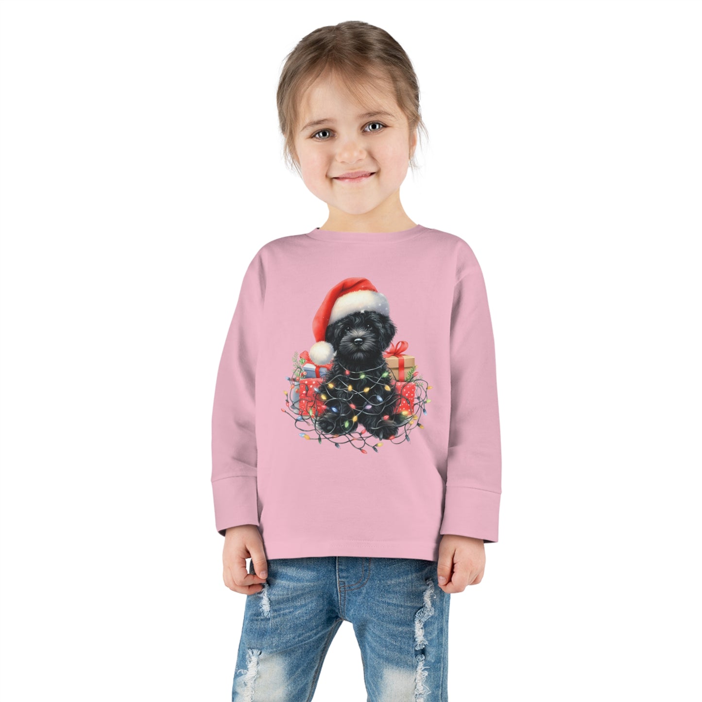 Christmas Black Doodle - Toddler Long Sleeve T Shirt