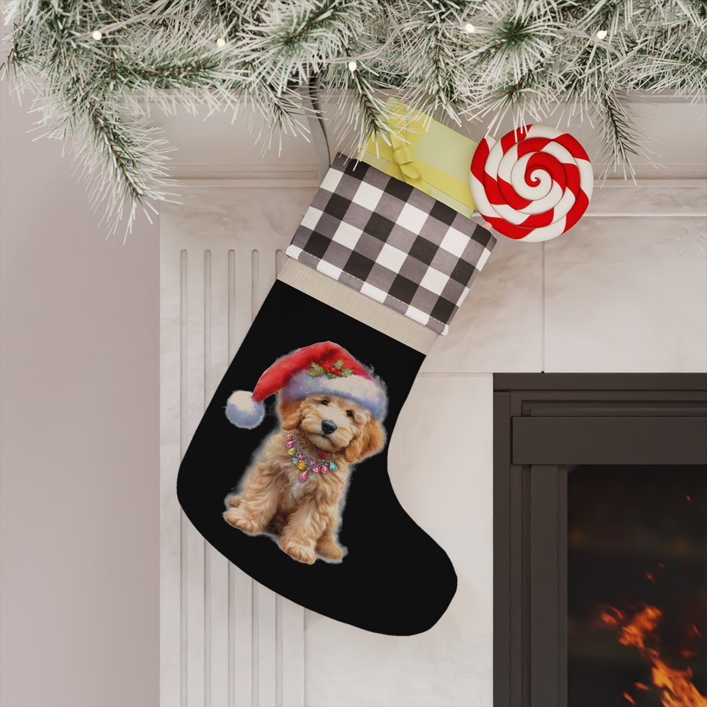 Doodle Puppy Christmas Stocking