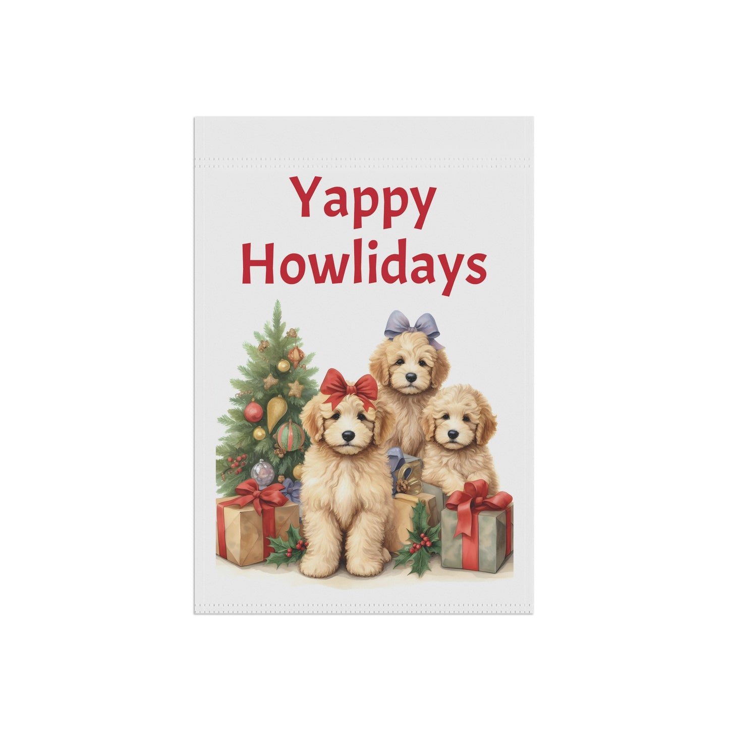 Yappy Howlidays Doodles Garden & House Banner