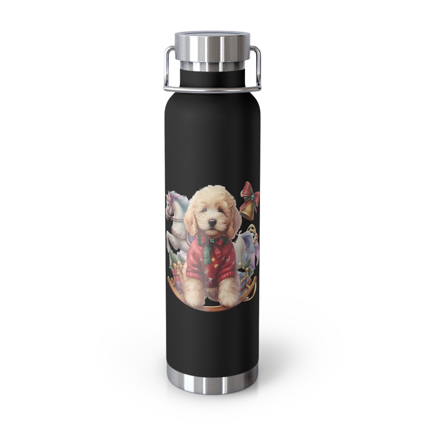 Christmas Doodle Copper Vacuum Insulated Bottle, 22oz