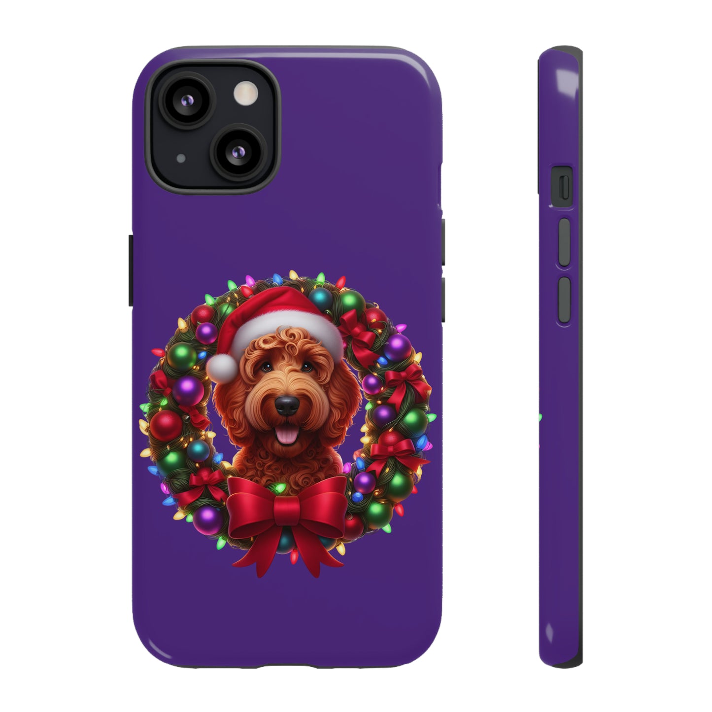 Red Doodle Christmas Wreath - Tough Cases iPhone, Samsung Galaxy & Google Pixel