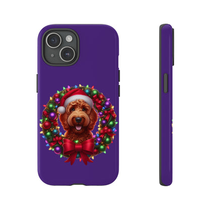 Red Doodle Christmas Wreath - Tough Cases iPhone, Samsung Galaxy & Google Pixel