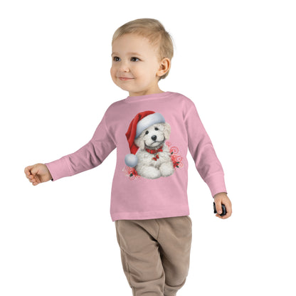 Christmas White Doodle - Toddler Long Sleeve T Shirt