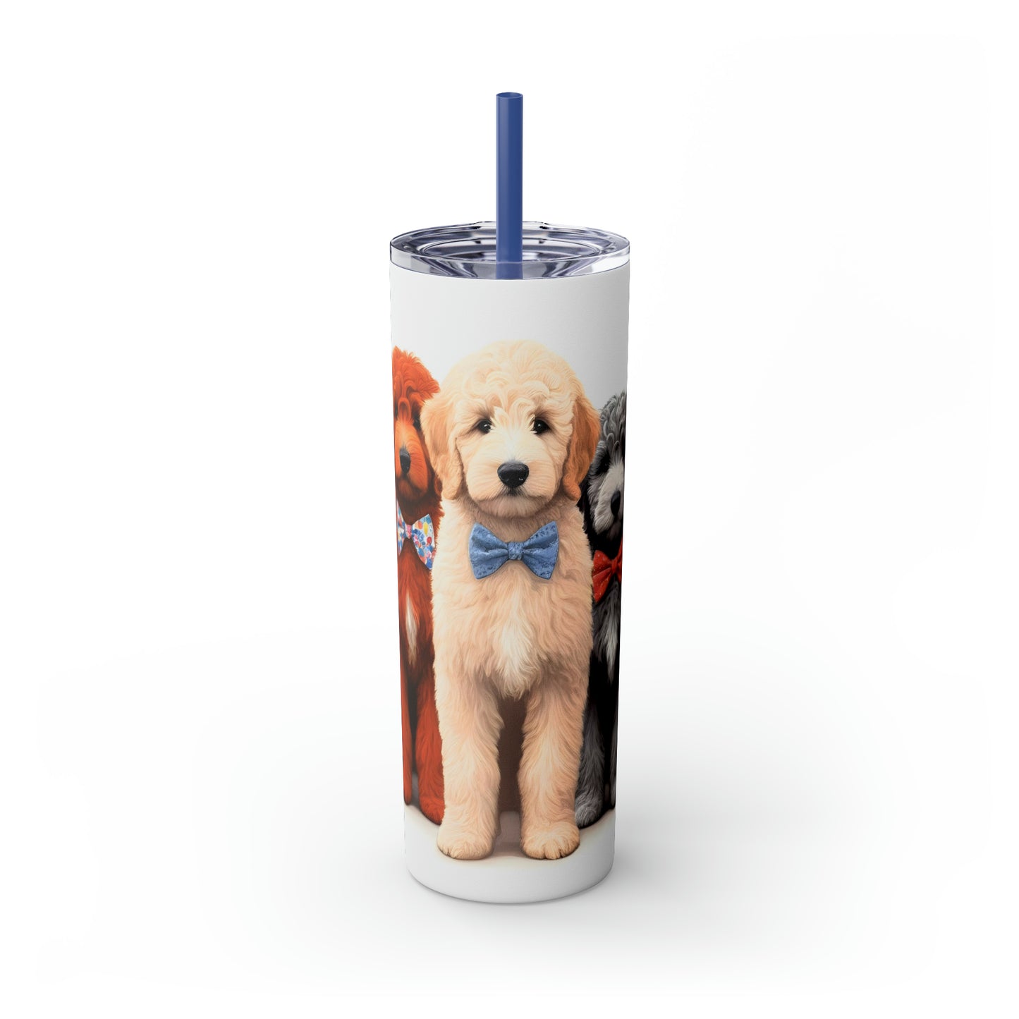 Doodle Dogs Skinny Tumbler with Straw, 20oz