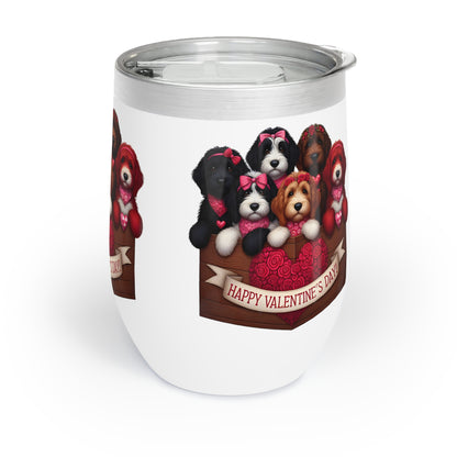 Happy Doodles Valentine - Chill Wine Tumbler