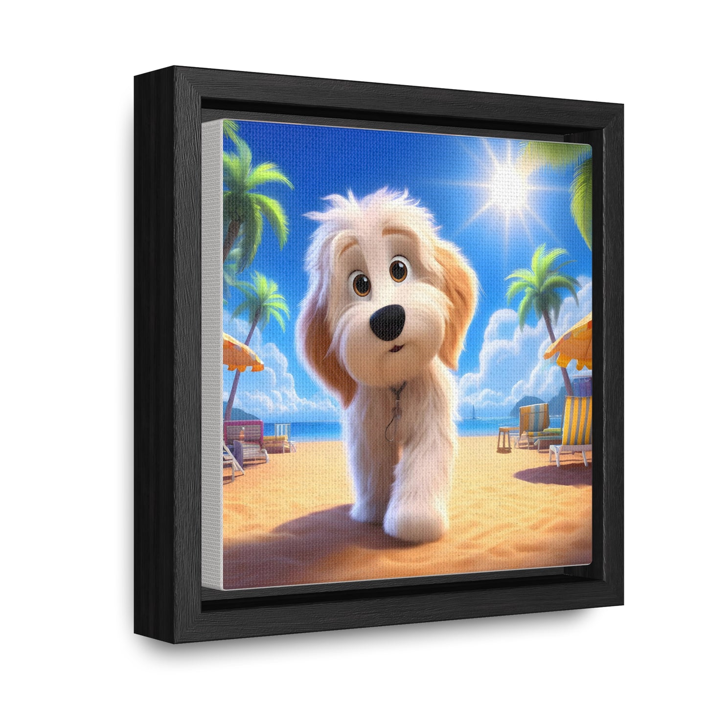 Cute Doodle Cartoon Inspired - Wooden Gallery Canvas Picture - Square Frame - Nice!