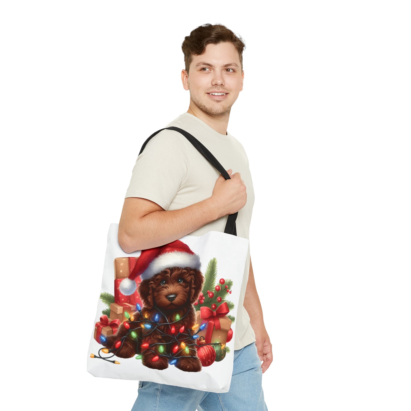 Chocolate Brown Christmas Doodle - Tote Bag