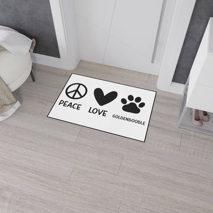 Peace Love Goldendoodle Heavy Duty Floor Mat