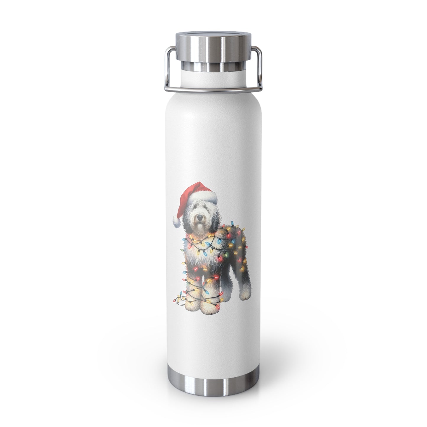 Sheepadoodle Christmas Copper Vacuum Insulated Bottle, 22oz