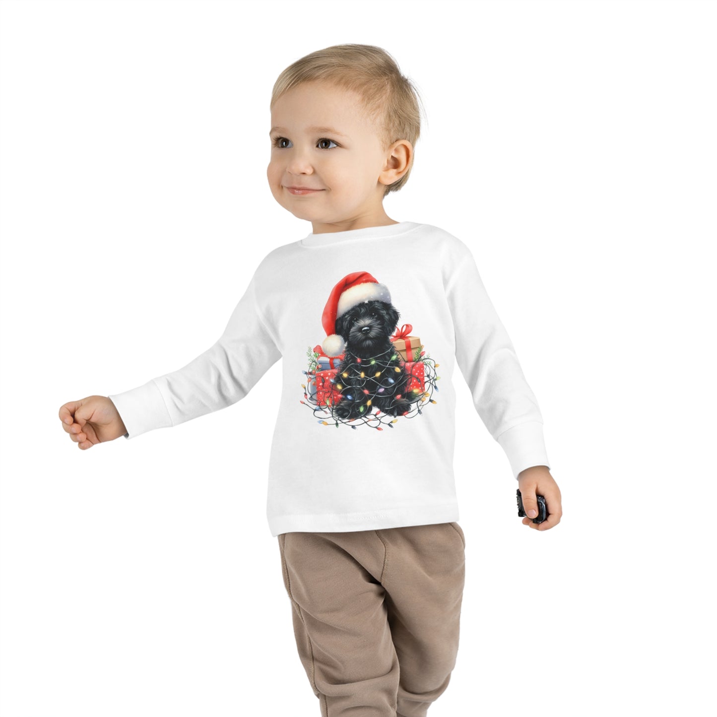 Christmas Black Doodle - Toddler Long Sleeve T Shirt