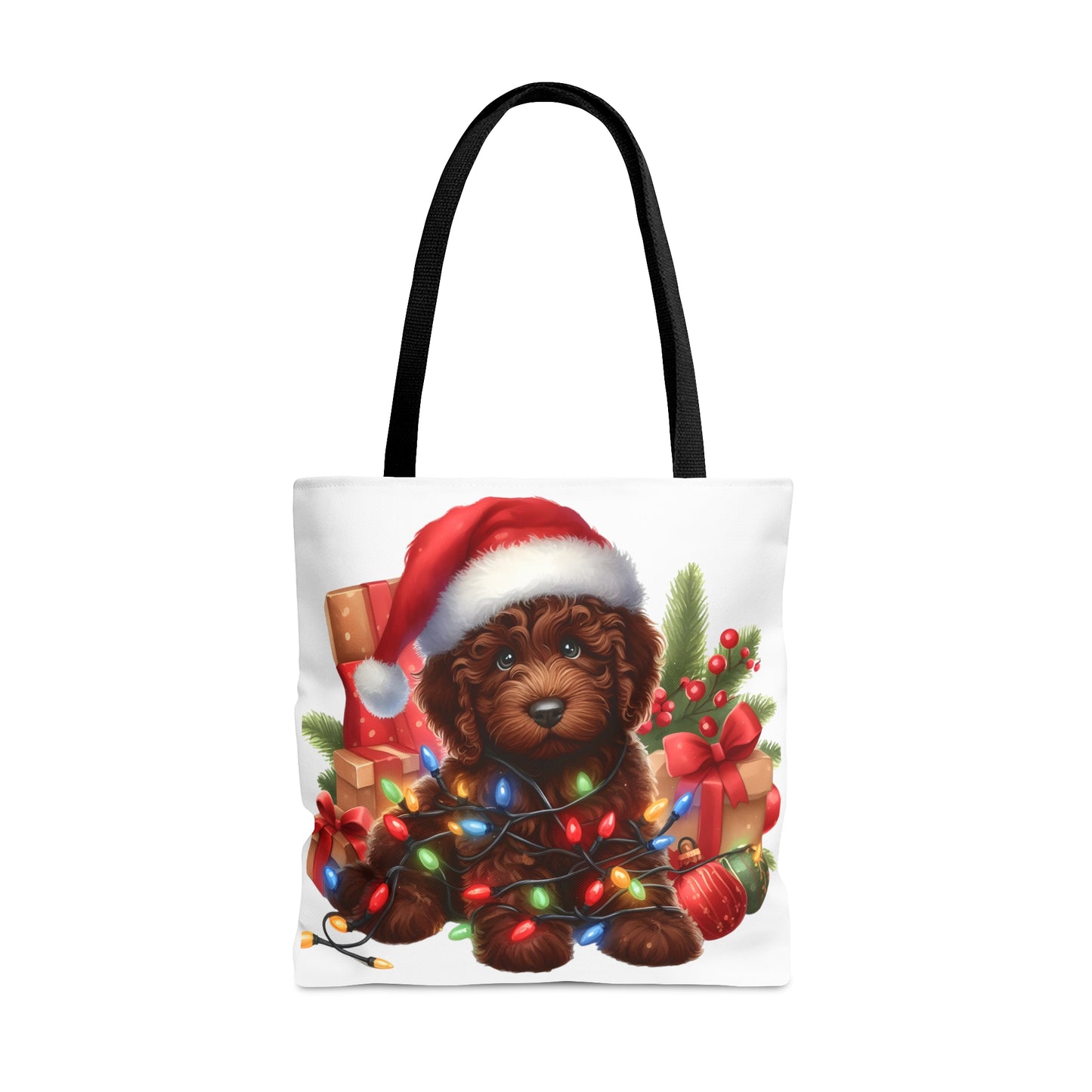 Chocolate Brown Christmas Doodle - Tote Bag