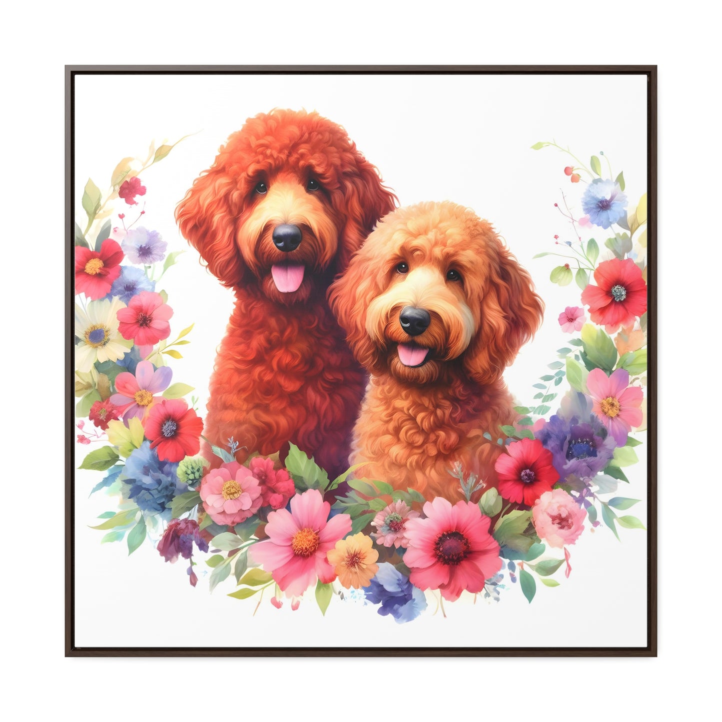 Red Doodles Gallery Canvas Picture - Wooden Square Frame - Nice!