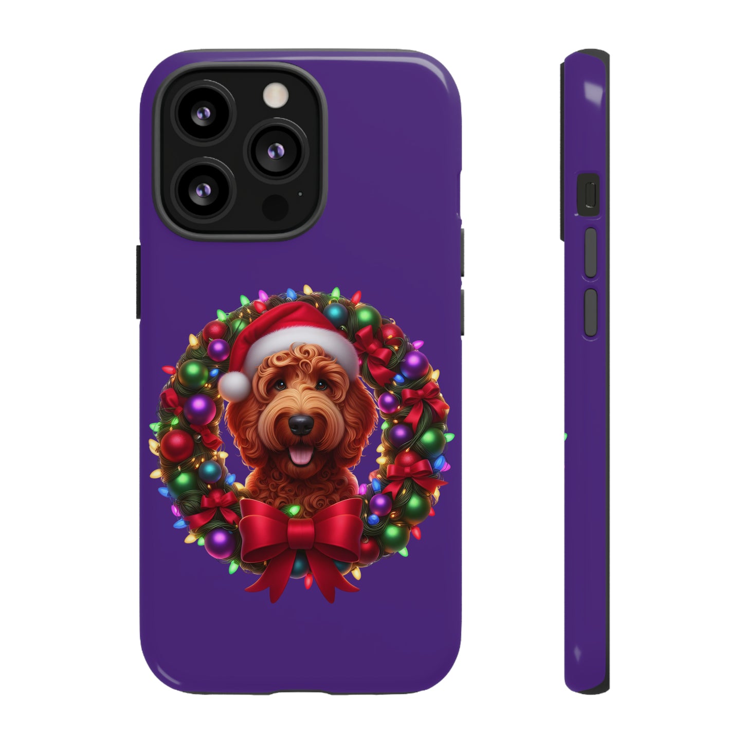 Red Doodle Christmas Wreath - Tough Cases iPhone, Samsung Galaxy & Google Pixel