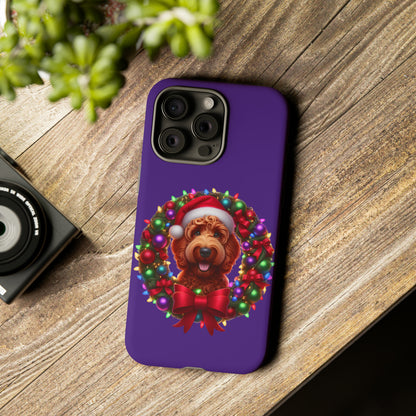 Red Doodle Christmas Wreath - Tough Cases iPhone, Samsung Galaxy & Google Pixel