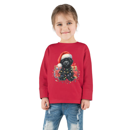 Christmas Black Doodle - Toddler Long Sleeve T Shirt