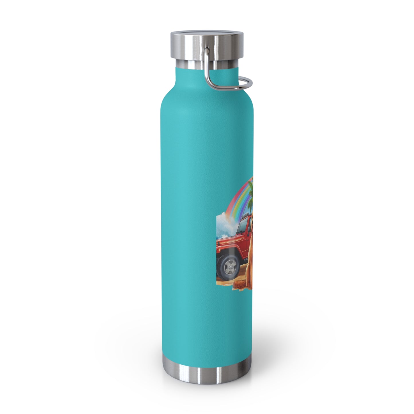 Jeep Beach Doodle Copper Vacuum Insulated Bottle, 22oz