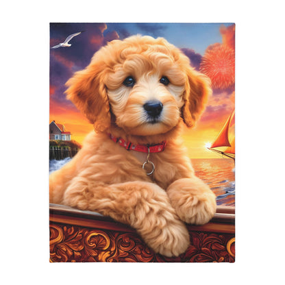 Doodle at Sunset - Velveteen MINKY Blanket (Two-sided print) - Nice!