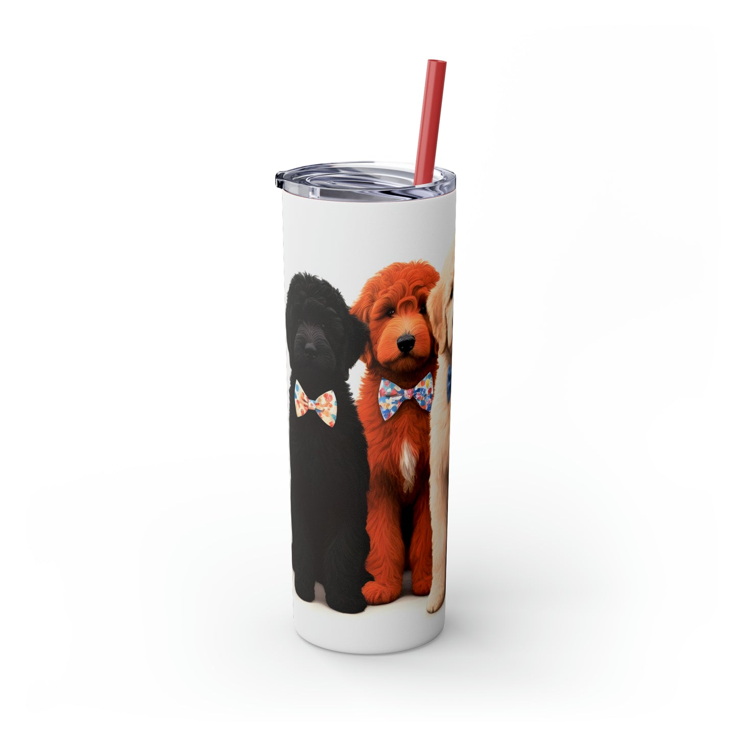 Doodle Dogs Skinny Tumbler with Straw, 20oz