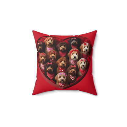 Life is like a box of Doodles - Valentine Spun Polyester Square Pillow