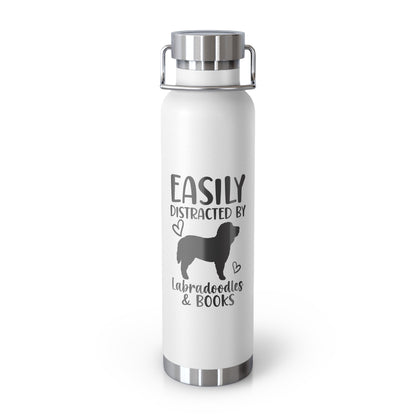 Easily Distracted by Labradoodles & Books Copper Vacuum Insulated Bottle, 22oz