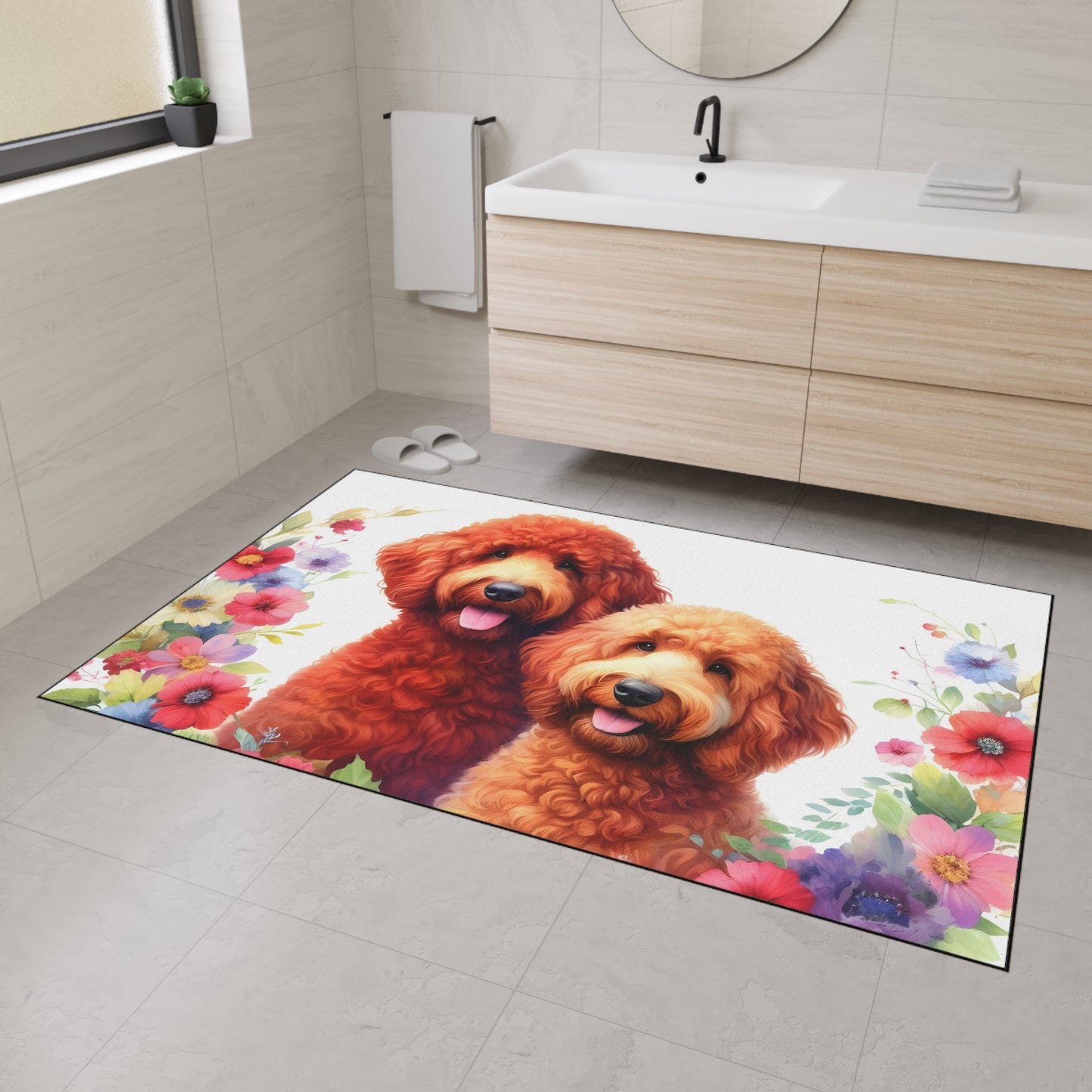 Red Doodles Heavy Duty Floor Mat