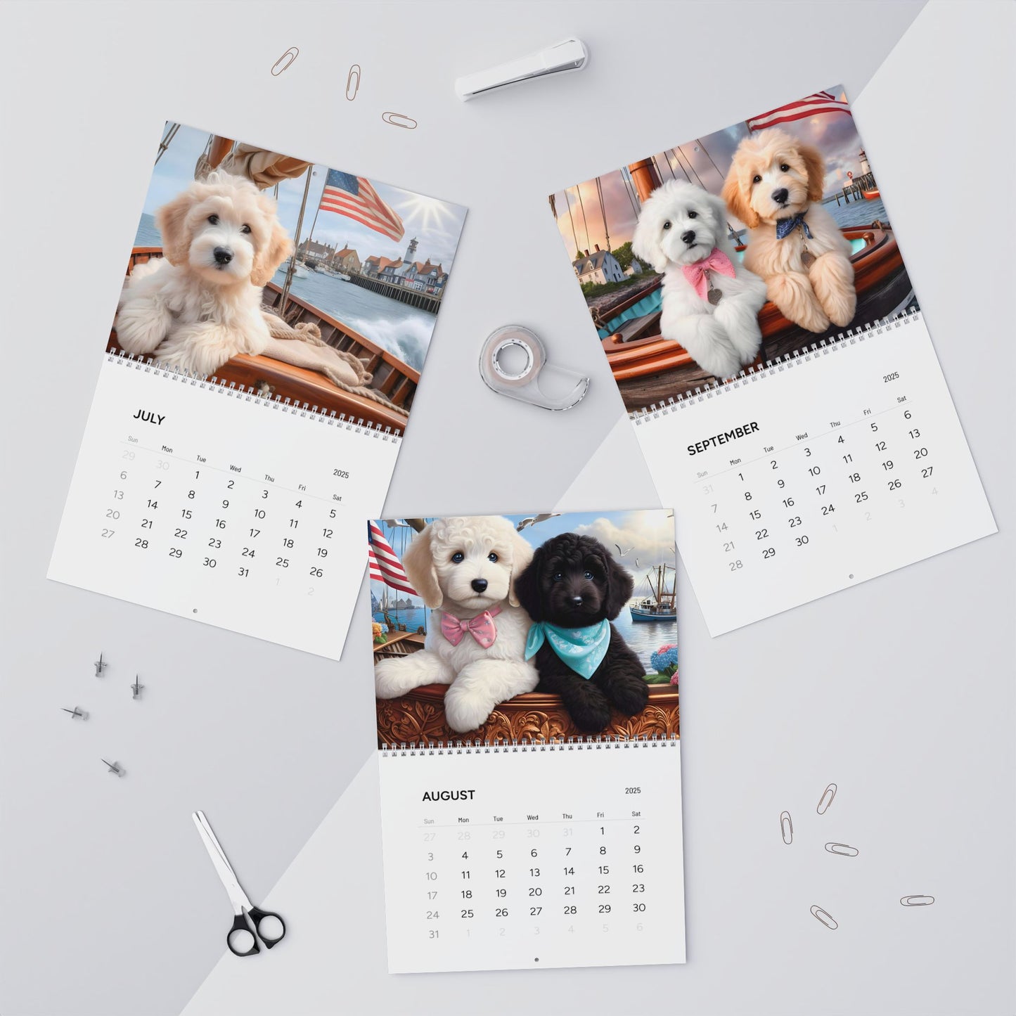 Doodles on a Sailboat - All Year - Wall Calendars (2025)