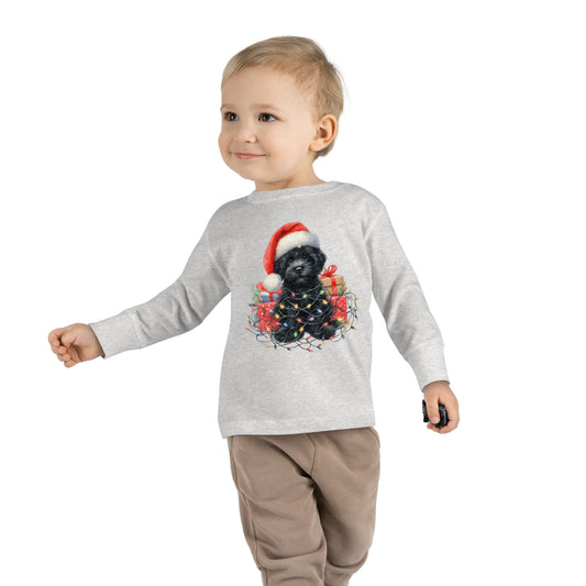 Christmas Black Doodle - Toddler Long Sleeve T Shirt