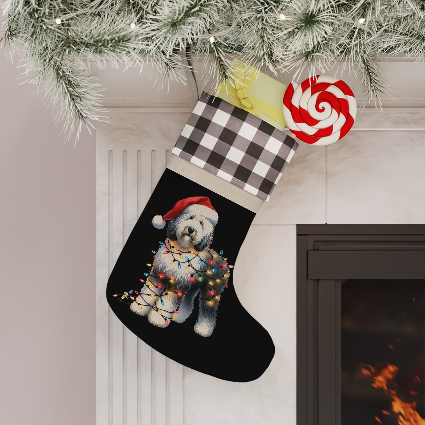 Sheepadoodle Christmas Stocking