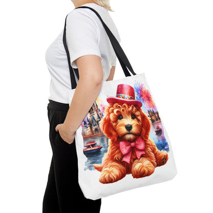 Apricot Doodle Fireworks Celebration - Tote Bag