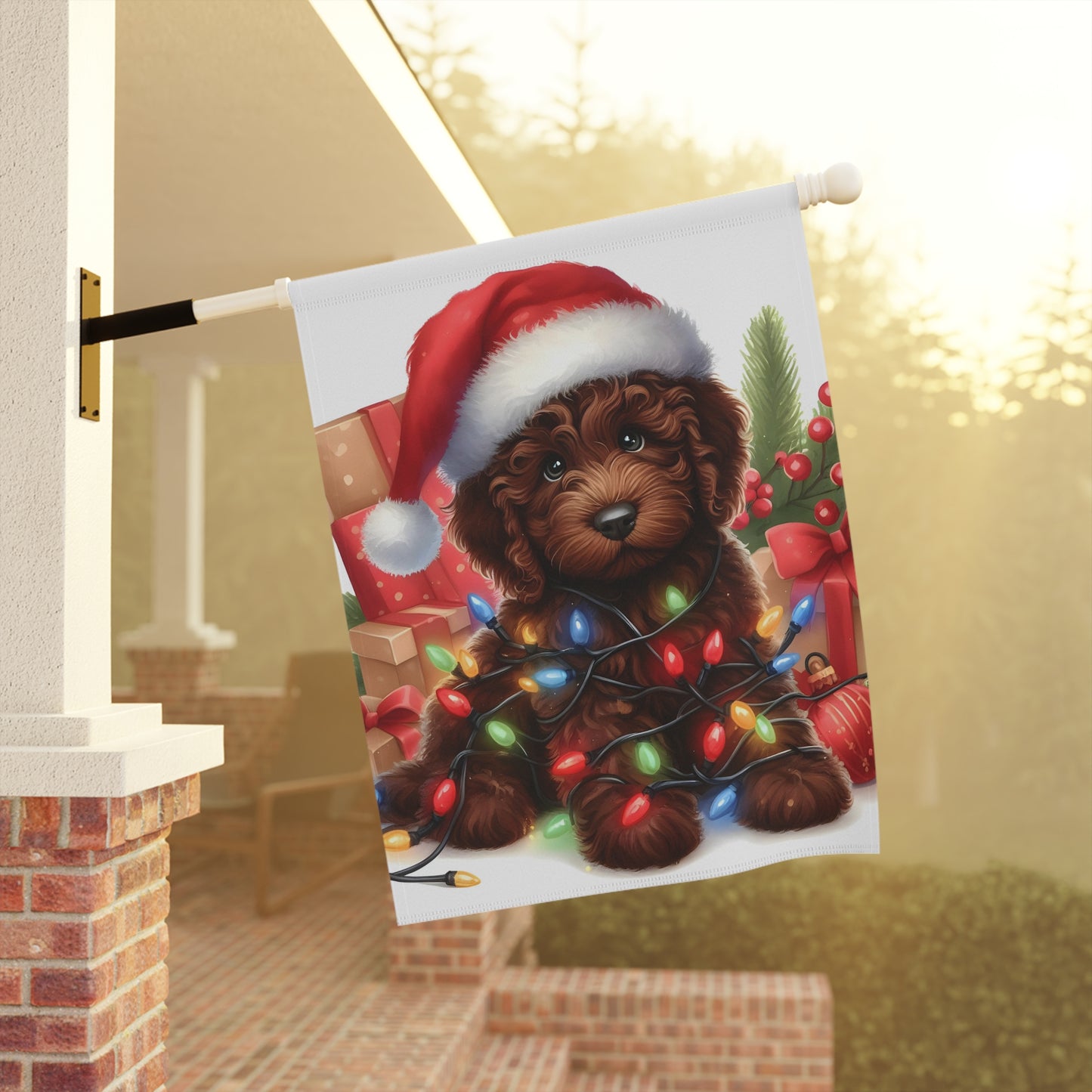 Chocolate Brown Doodle Garden & House Banner