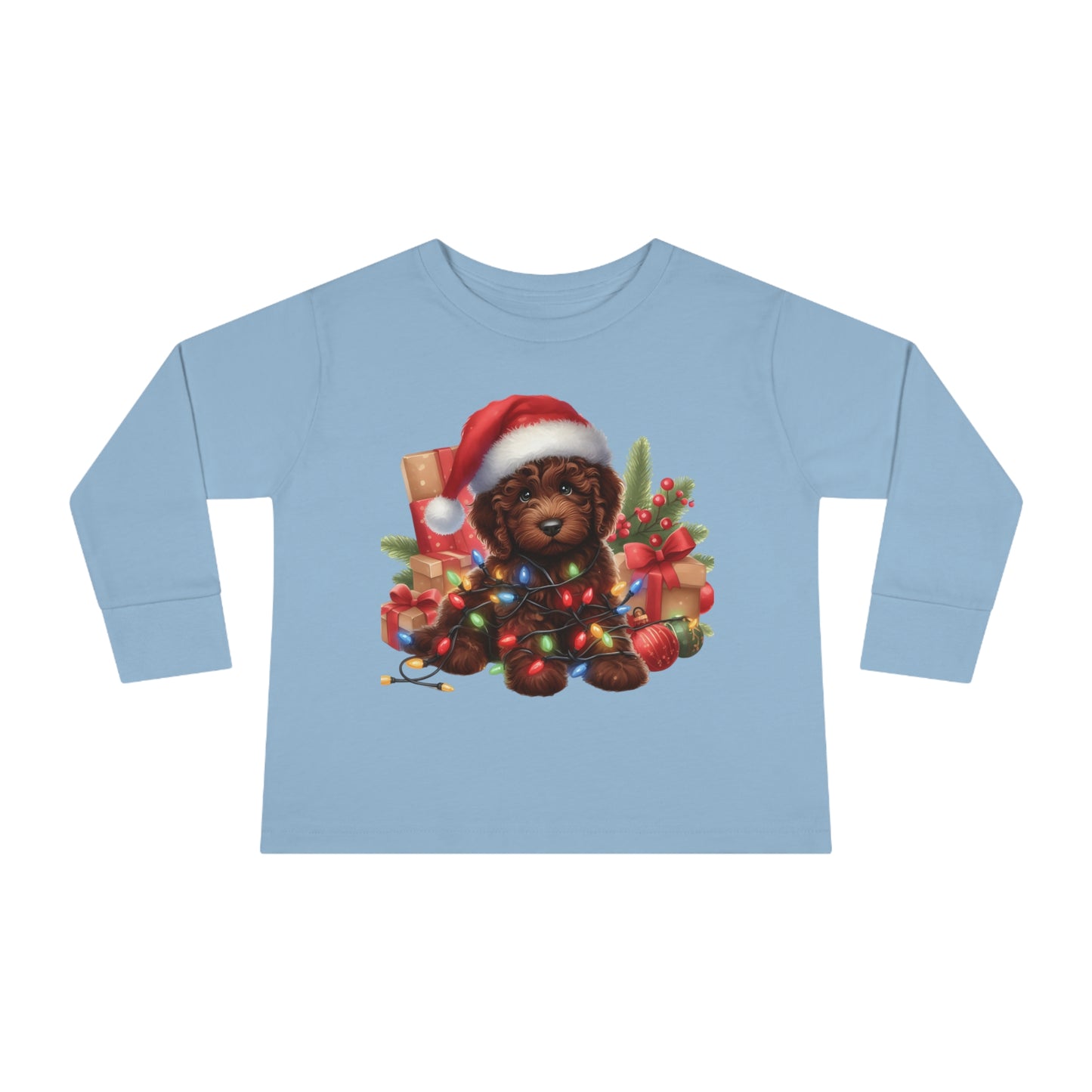 Chocolate Brown Doodle - Toddler Long Sleeve T Shirt