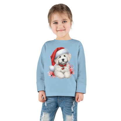 Christmas White Doodle - Toddler Long Sleeve T Shirt