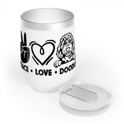 Peace Love Doodle Chill Wine Tumbler