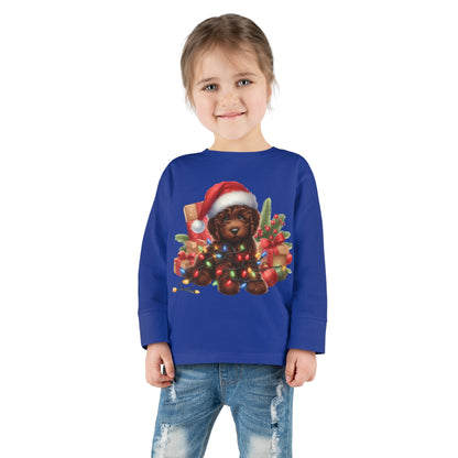 Chocolate Brown Doodle - Toddler Long Sleeve T Shirt