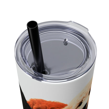 Doodle Dogs Skinny Tumbler with Straw, 20oz