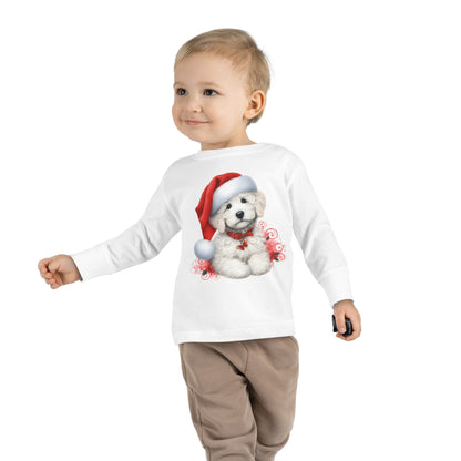 Christmas White Doodle - Toddler Long Sleeve T Shirt