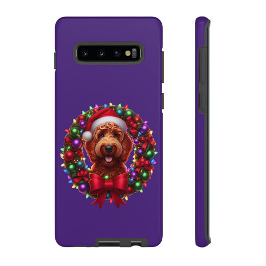 Red Doodle Christmas Wreath - Tough Cases iPhone, Samsung Galaxy & Google Pixel