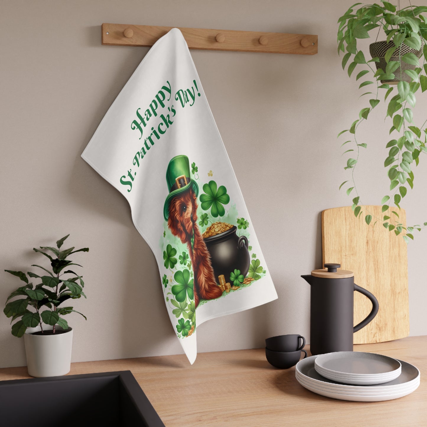 Happy Doodle St. Patrick's Day - Kitchen Tea Towel