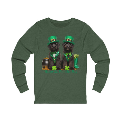 Black Doodles Happy St. Patrick's Day - Bella Unisex Long Sleeve T Shirt