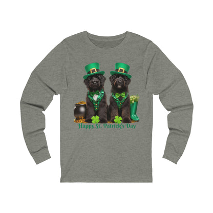 Black Doodles Happy St. Patrick's Day - Bella Unisex Long Sleeve T Shirt