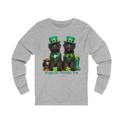 Black Doodles Happy St. Patrick's Day - Bella Unisex Long Sleeve T Shirt