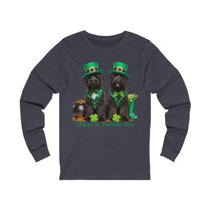 Black Doodles Happy St. Patrick's Day - Bella Unisex Long Sleeve T Shirt