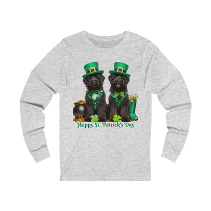 Black Doodles Happy St. Patrick's Day - Bella Unisex Long Sleeve T Shirt