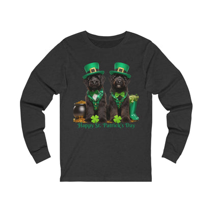 Black Doodles Happy St. Patrick's Day - Bella Unisex Long Sleeve T Shirt