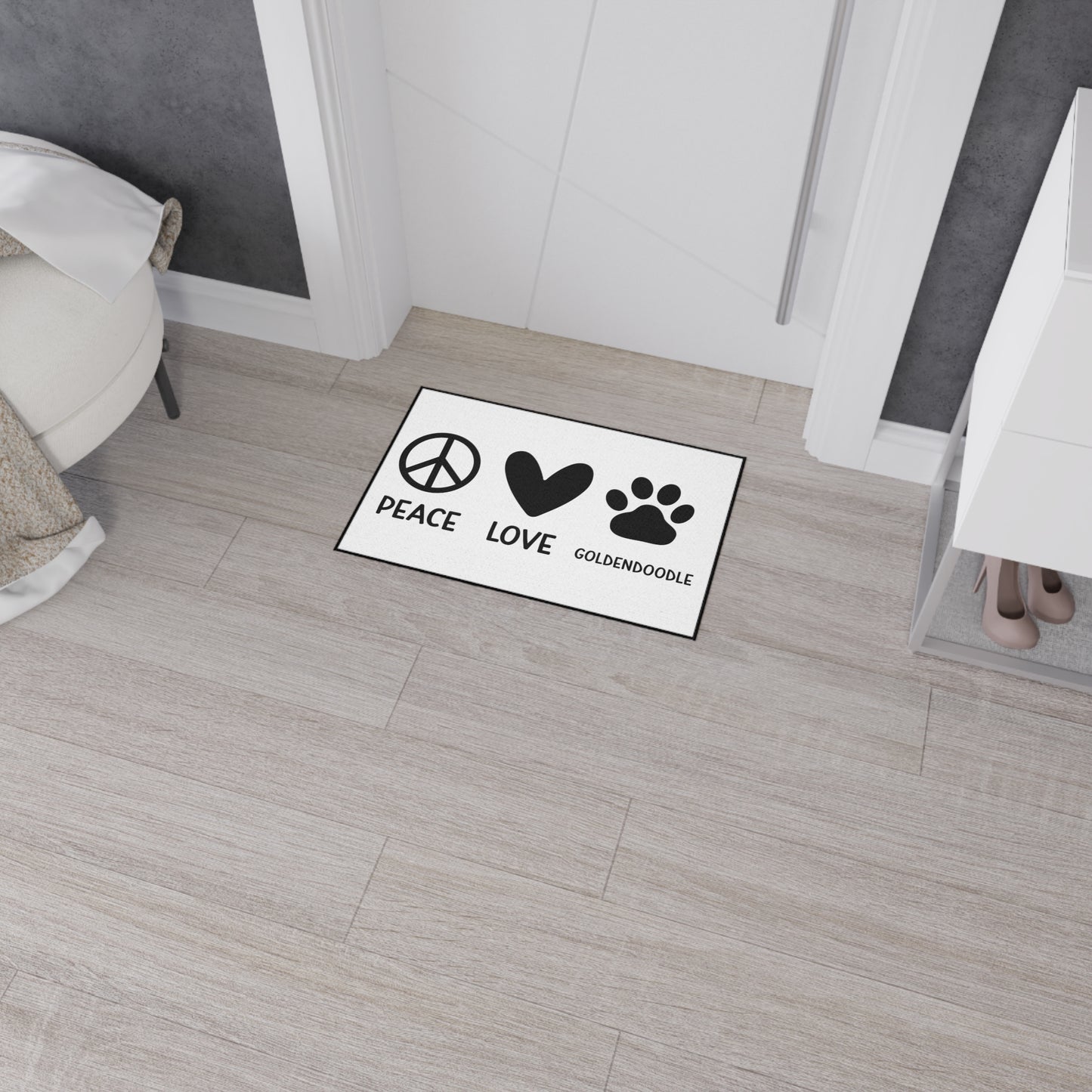 Peace Love Goldendoodle Heavy Duty Floor Mat