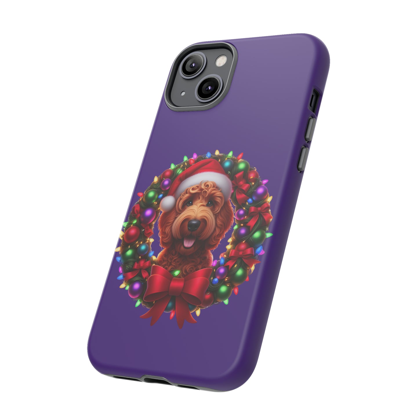 Red Doodle Christmas Wreath - Tough Cases iPhone, Samsung Galaxy & Google Pixel