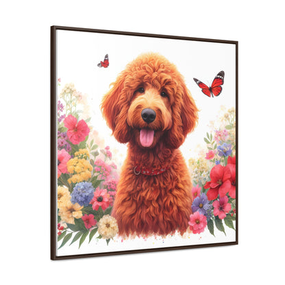 Red Doodle Gallery Canvas Picture - Wooden Square Frame - Nice!