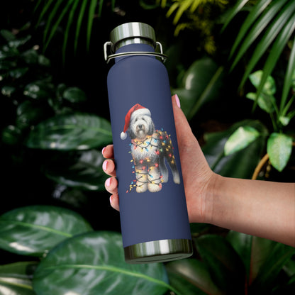 Sheepadoodle Christmas Copper Vacuum Insulated Bottle, 22oz