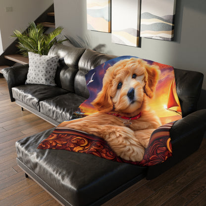 Doodle at Sunset - Velveteen MINKY Blanket (Two-sided print) - Nice!