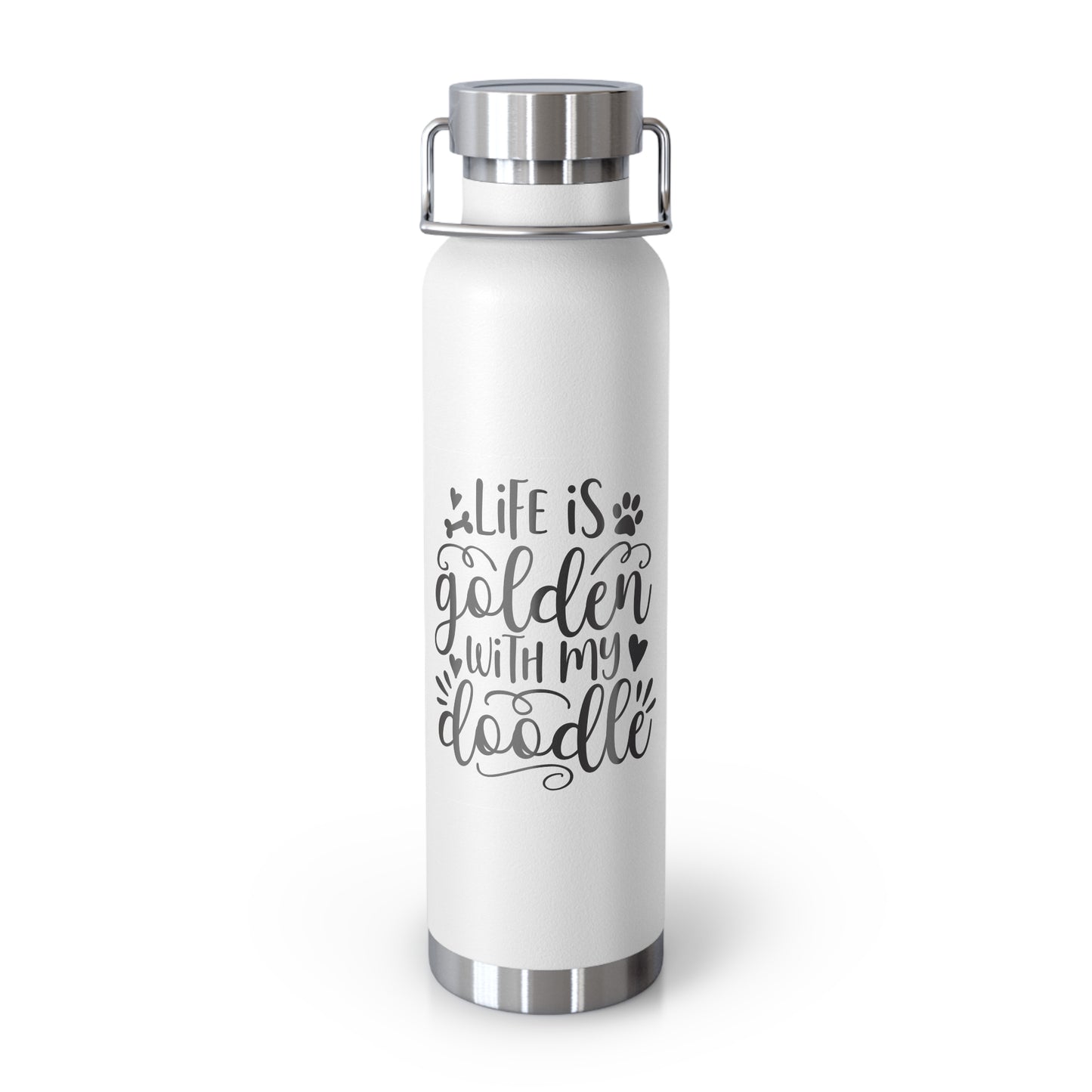 Life is Golden Doodle Copper Vacuum Insulated Bottle, 22oz